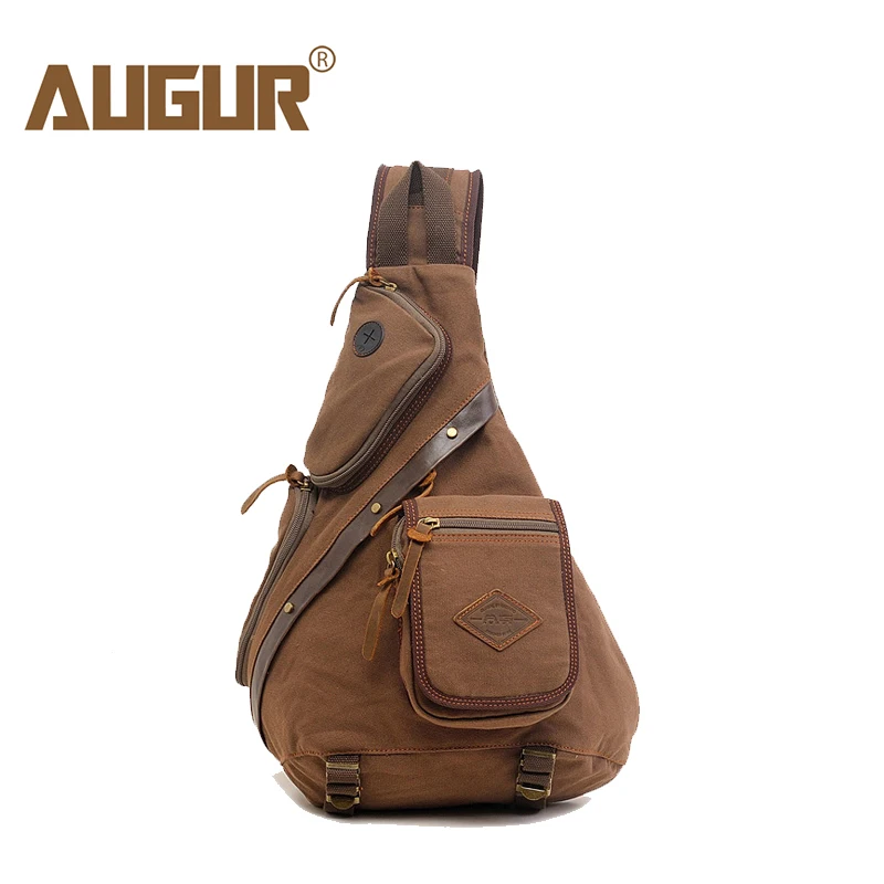 Мужская холщовая сумка мессенджер на плечо в стиле милитари|chest pack|mens canvas messenger