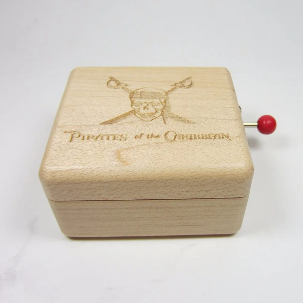 Handmade Smilelife Wood Music Box Pirates of the Caribbean Melody Davy Jones
