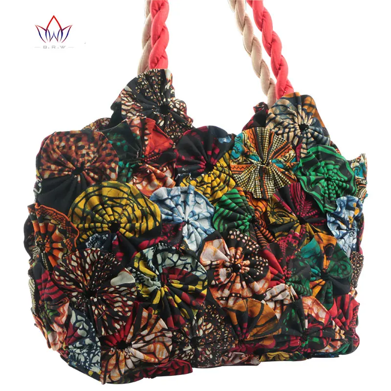 Us 38 62 12 Off Fashion Women Bags Fl African Handmade Bag Cotton Vintage Print Wax Fabric Handbags Textile Sewing Patchwork For Wyb22 In