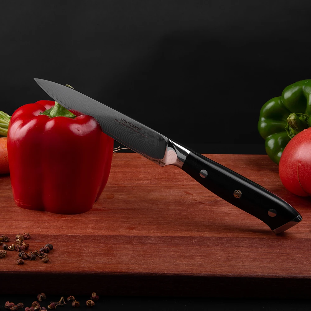 Mokithand 5 дюймов Дамасские универсальные ножи высокоуглеродистые 67 слоев японский VG10 кухонный нож шеф-повара острый Японский стальной нож для пилинга
