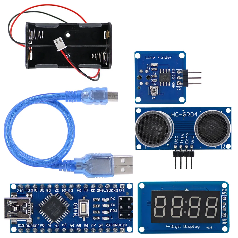 Легко Подключаемый 4WD RF LORA 315MHz беспроводной джойстик пульт дистанционного управления резиновый колесный мотор-редуктор умный автомобильный комплект для Arduino UNO R3/Nano