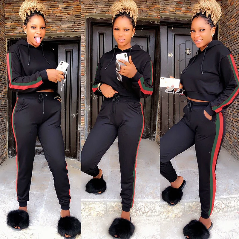 2 Two Piece Set Hooded Tracksuit Women 
