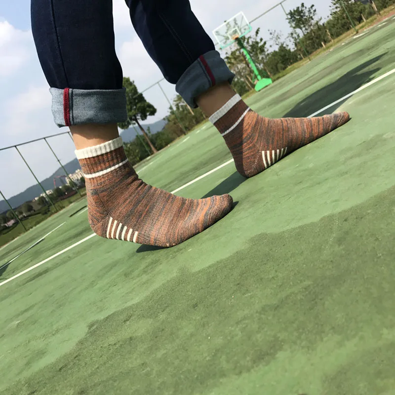 Moda Socmark, высокое качество, мужские уличные спортивные Элитные баскетбольные носки, мужские велосипедные носки, компрессионные носки, хлопковые мужские носки