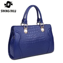 NEW HOT 2015 women high Quality Crocodile Pattern messenger bags VINTAGE genuine leather women handbags shoulder bag bolsas 8942
