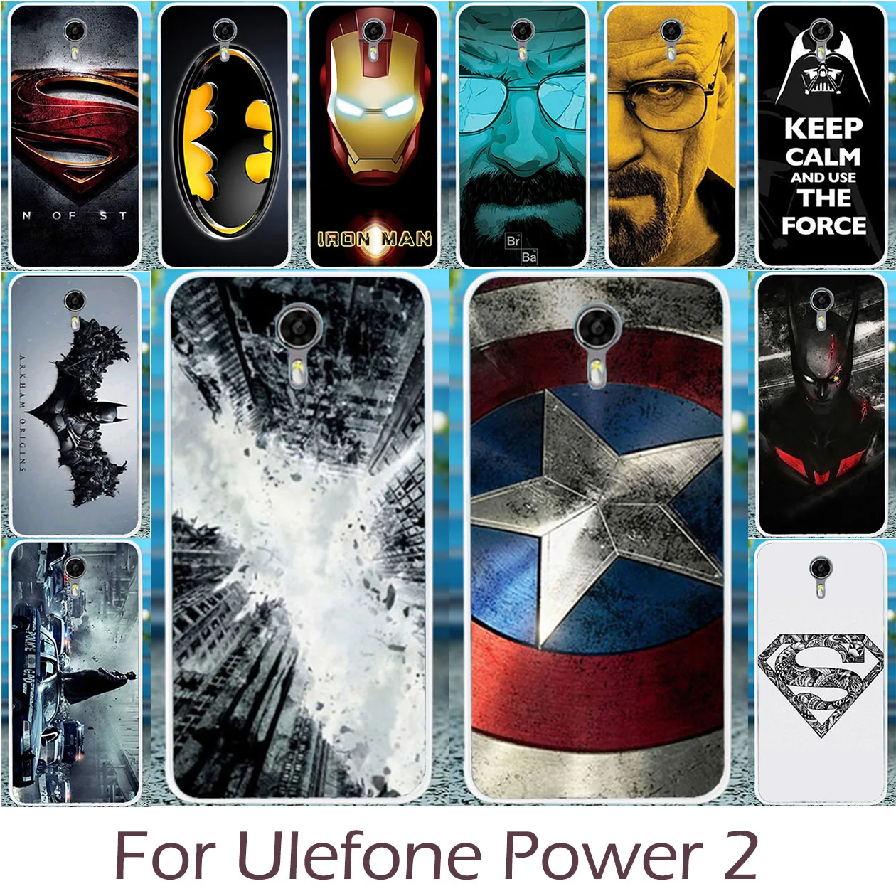 

Akabeila Cool Captain American Pattern Case Cover For Ulefone Power 2 Phone Cases Silicon Soft TPU
