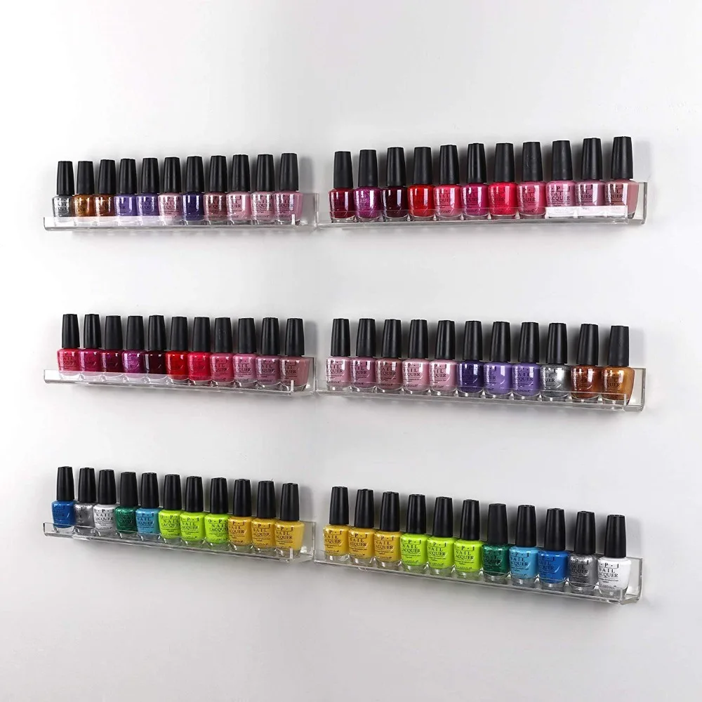 Makartt 10 pcs/lot Clear Acrylic Nail Polish Rack 3 Shelves 45 Bottles