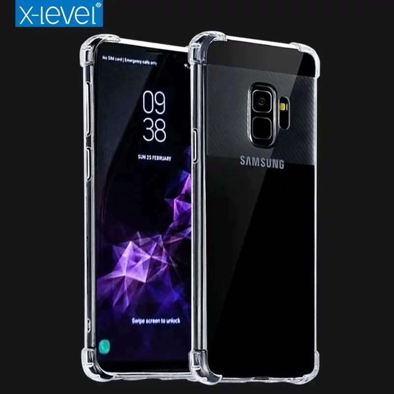 X-Level Crystal Clear Phone Case For Samsung s9 Ultra Thin Protective Retro Soft TPU Back Cover Galaxy Plus S8 COVER | Мобильные