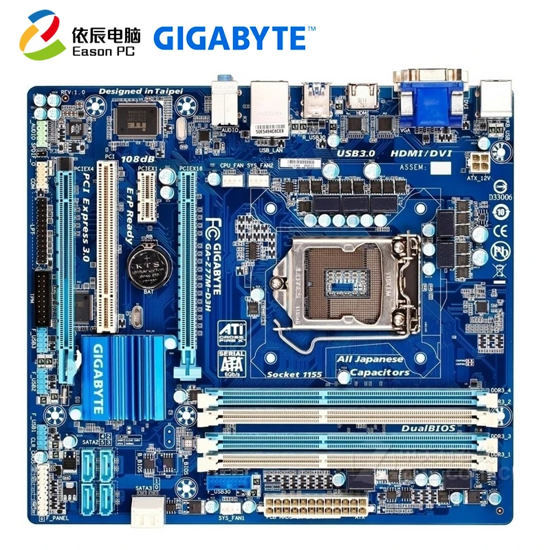 

GIGABYTE GA-Z77M-D3H desktop computer motherboard LGA1155 DDR3 Micro-ATX