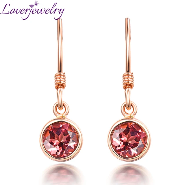 Charming Pink Tourmaline Earring Real 14k Rose Gold Good Gem For Charming Pink Tourmaline Earring Real 14k Rose Gold Good Gem For Women Wedding Fine Jewelry