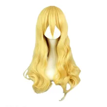MCOSER 65 см термостойкий синтетический желтый цвет косплей костюм парик Высокая температура волокна волос WIG-566B