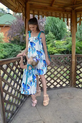 

Women Baby Girls Mom Daughter Family Matching Dress Lace Up Floral Print Summer Dresses Sundress Outfits Casual Clothes