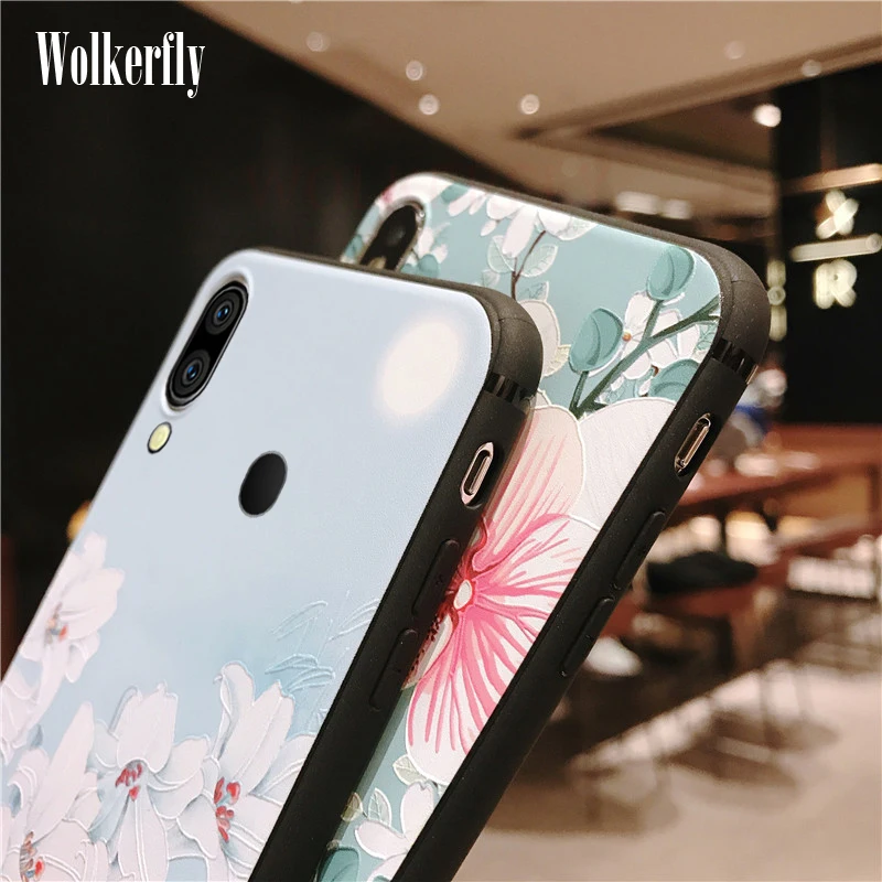 

3D Relief Flower Case for Samsung Galaxy M20 M10 S10e S8 S9 A6 A7 A8 J4 J6 2018 Note9 Soft Back cover for Samsung S10 Plus Case
