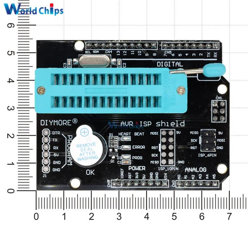 AVR ISP щит горящий загрузчик программист Atmega328P модуль загрузчика с зуммером и светодиодный индикатор для Arduino UNO R3