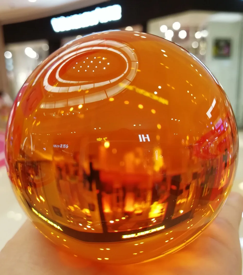 LACALOVE 80mm Nice Amber Rare Quartz Crystal Ball Magic Sphere Fengshui Glass Lucky Crafts For Home Office Decoration Gifts | Дом и сад