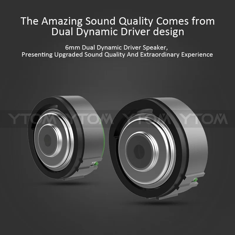 YTOM in ear earphone for phone dual driver clear bass Sport headphones 3 5mm Jack Headset Hands Free with Mic Music hifi earbuds
