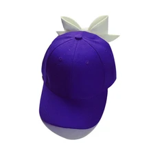 Модные с бантом большого размера, Бейсбол Кепки Регулируемый Хип-хоп сплошной Цвет, Кепка с козырьком, милый Для женщин детская Повседневное летний солнцезащитный щит Шапки