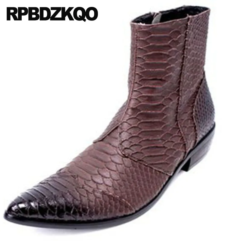 Tobillo Vestir Botas De Con Cremallera Para Hombre Fornido Piel Serpiente  Caer Piel Granos Dedo Punteado Zapatos Marrón Diseñador Otoño Botines  Genuina Moda Cómodo Masculino Calzado Cima Mas Alta Corto|Botas básicas| -
