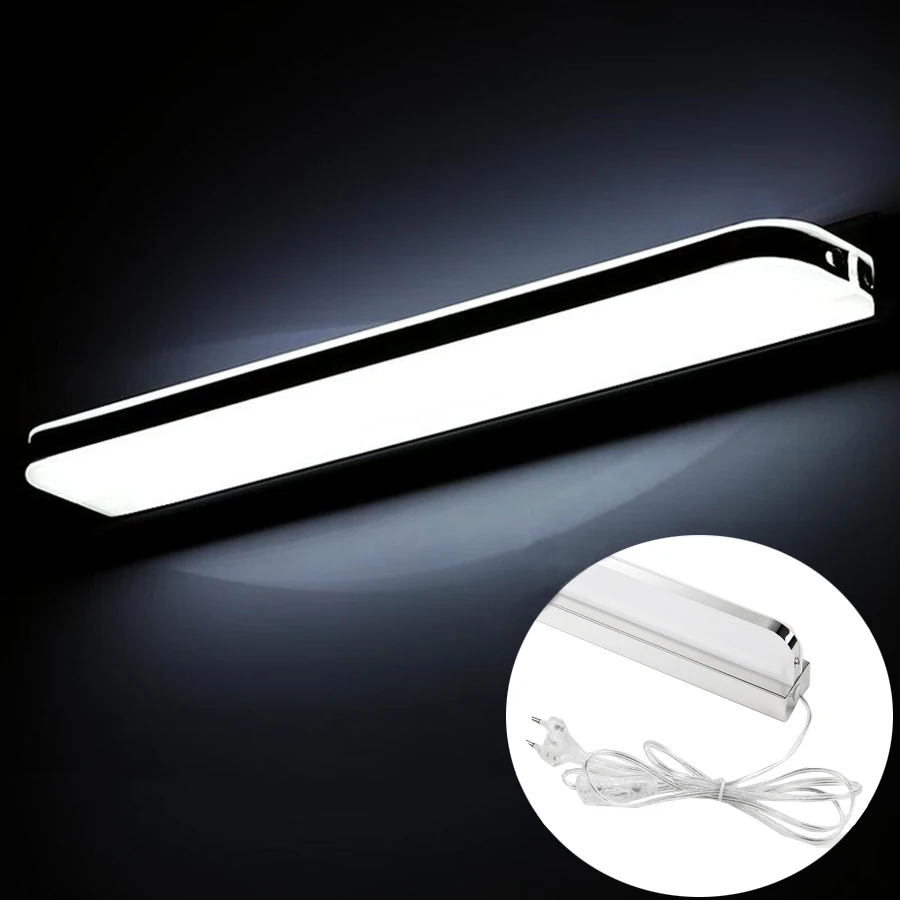 

9W 42CM Acrylic Led Bathroom Mirror Light With ON/OFF Switch and 1.8M EU Cable Bedroom Bedside Aisle Bathroom Mirror Wall Lamps