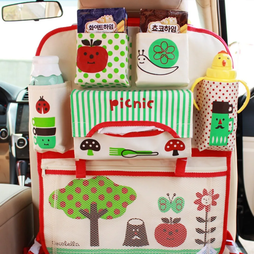 Автомобильный органайзер для хранения на заднем сидении, задний карман, картонная сумка для рук для маленьких детей, авто стиль, чехол, аксессуары