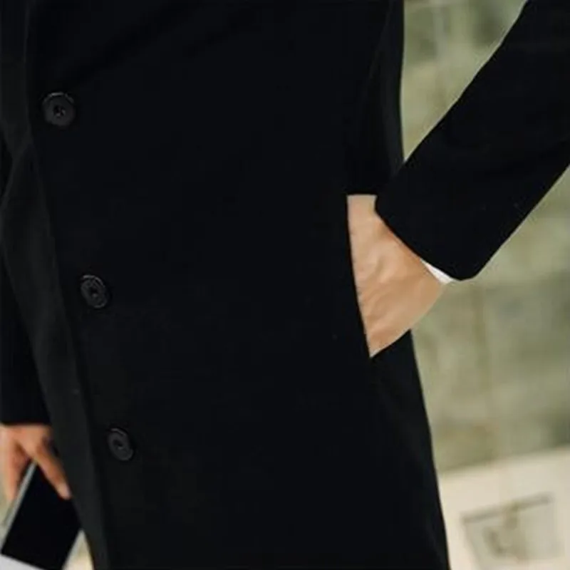 Зимняя Мужская модная бутиковая Толстая теплая шерстяная ткань Пылезащитная куртка высококлассная брендовая деловая Мужская однотонная ветровка