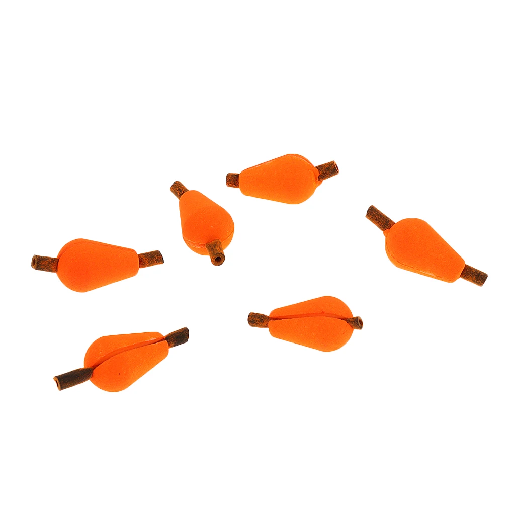 6 Pieces Drop shaped Fishing Float Fly Fishing Water Drop Foam Strike Indicator 0.79 x 0.39 inch