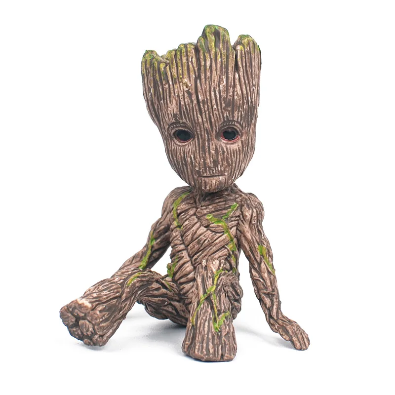 

Resin material limited edition sitting posture Gruitt pocket version tree people ornaments model Galaxy Guard hand-made toys
