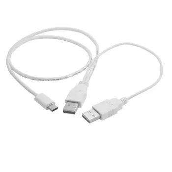

USB 3.1 Type C USB-C to Dual A Male Extra Power Data Y Cable for Cell Phone & Hard Disk
