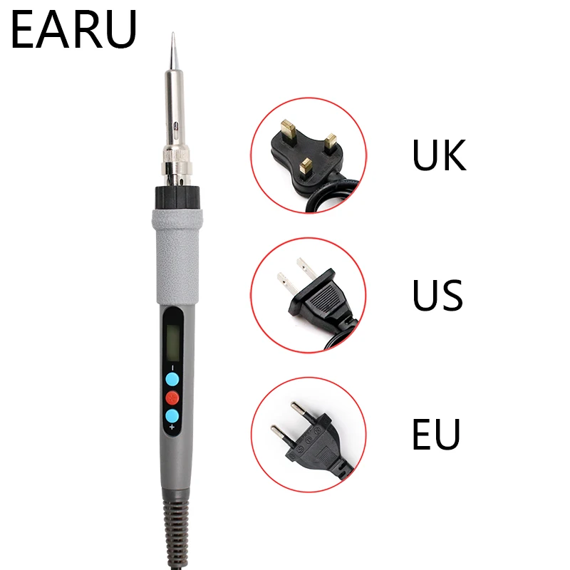 60 Вт ЖК-дисплей Дисплей Электрические паяльники Температура Регулируемый термостат ручка электрического утюга Тепло Карандаш стандарта ЕС, США, Великобритании 110V 220V