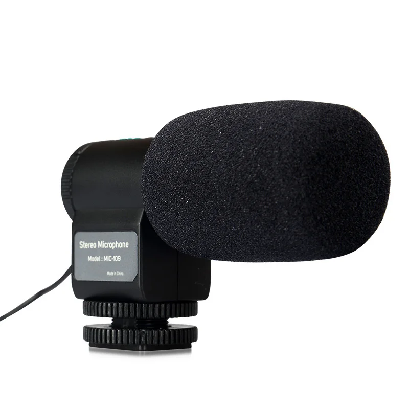 

Black Mini External Directional Stereo Microphone MIC-109 For 3.5mm MIC Jack Nikon Canon DSLR Camera DV Camcorder Free Shipping