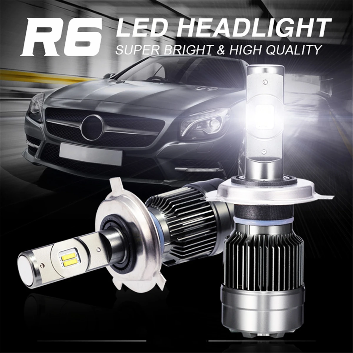 Buy 2PCS R6 Waterproof LED Car Headlight Bulbs H1 H3