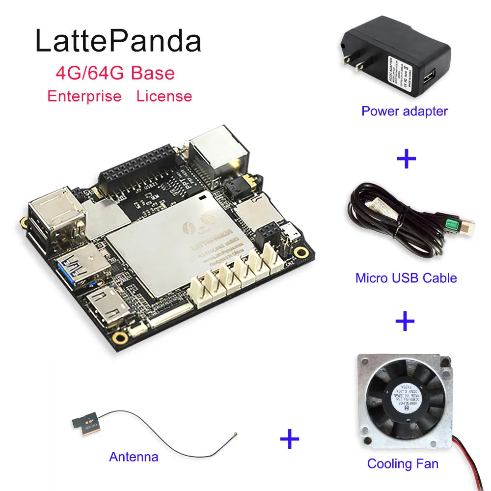 Комплект 6 Плата lattepanda 4G+ 64 GB, Intel X86 X64 Z8350 quad core 1,8 GHz Full Windows10/Linux ArduinoATmega32u4 на плате, глубокое обучение - Комплект: Комплект 6