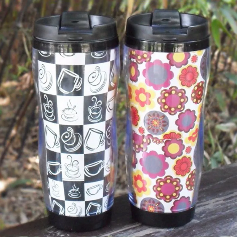 450ml stainless steel acrylic tumbler with full color paper insert
