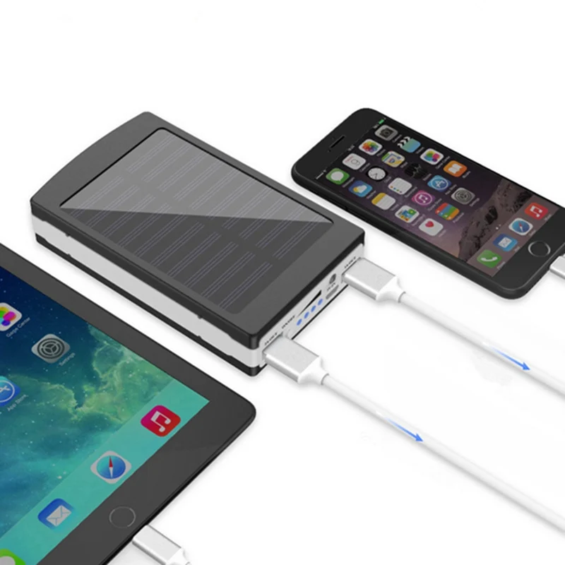 Bakeey 5x18650 Двойной USB фонарик для кемпинга на солнечной энергии 20000 мАч чехол с