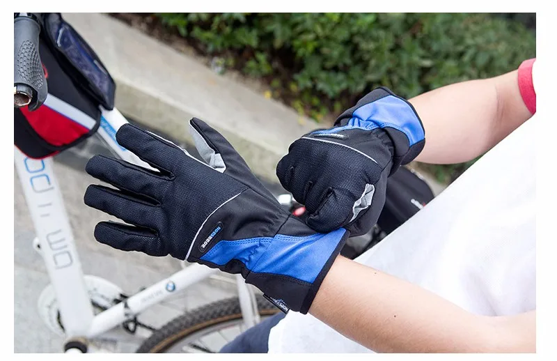 ROBESBON, высококачественные велосипедные перчатки, зимние Утепленные велосипедные перчатки, ветрозащитные, водонепроницаемые, пригодные для носки, теплые перчатки