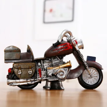 

Retro Motorcycle Piggy Bank Model Window Photography Props Piggy Bank Resin Craft Creative Ornaments c