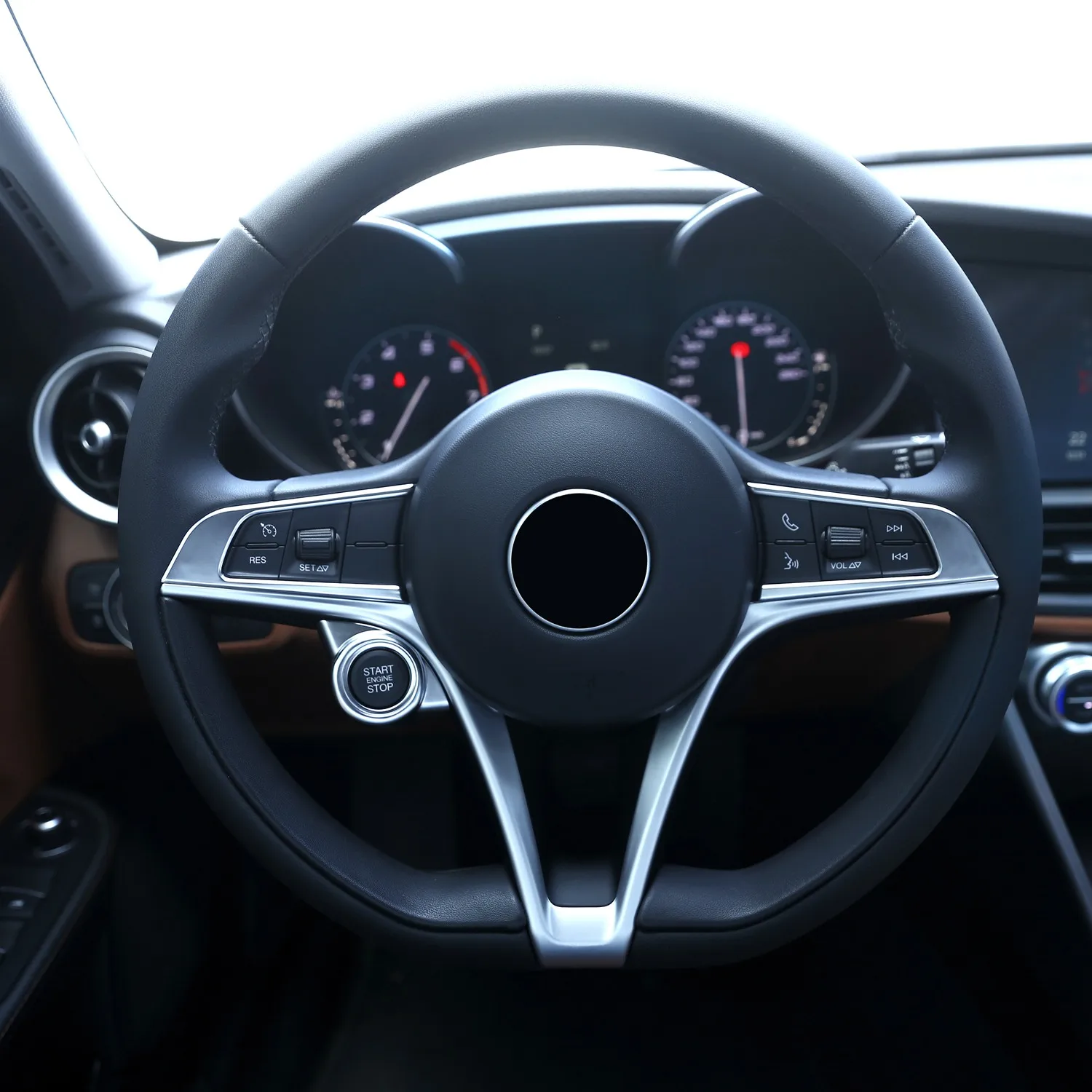 Для Alfa Romeo Giulia крышка кнопки рулевого колеса отделка Abs хром автомобиля для украшения интерьера аксессуары