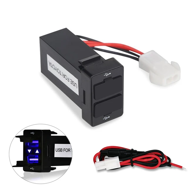 Für TOYOTA 12 v 24 v Dual Usb Auto Ladegerät Usb 2.1A 2 Port Interface Auto  Power Adapter Dashboard Buchse auto Änderung - AliExpress