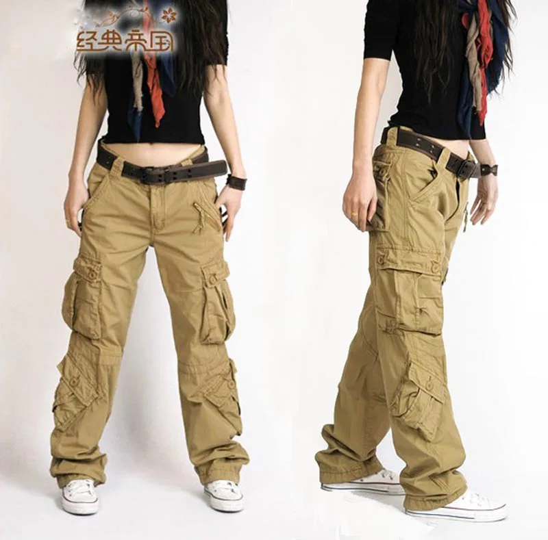 Новое поступление модные хип-хоп свободные брюки джинсы мешковатые брюки карго для женщин