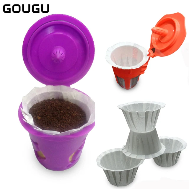 Special Offers 50pcs/lot Safe & Healthy K-Cup Disposable Coffee Filter Cake Cup White Paper Bowl Filter for Coffee Machine 2 Styles