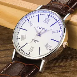 YAZOLE модные Бизнес часы Для мужчин кварцевые часы бренд роскошных мужских часов Водонепроницаемый ультра-тонкий Для мужчин наручные часы