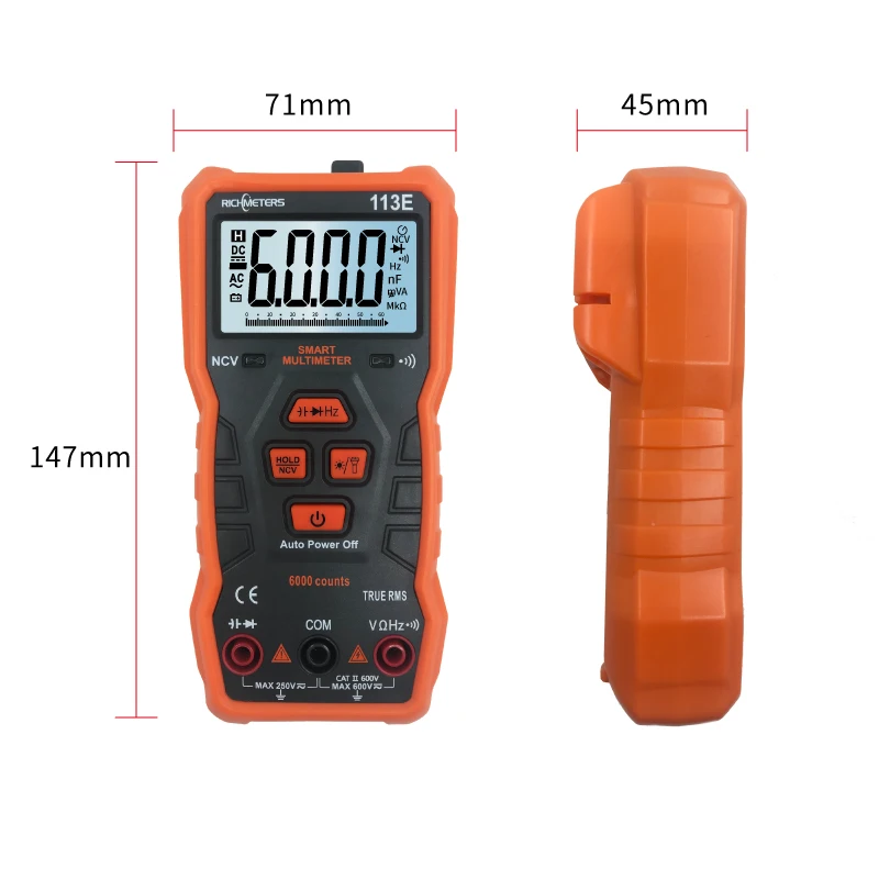 RM113E multimeter size