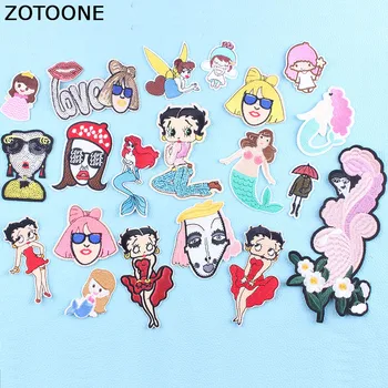 

ZOTOONE Iron on Patches Beautiful Girl Embroidery Patch for Clothing Applique Sewing Clothes Sticker Garment Apparel Accessories