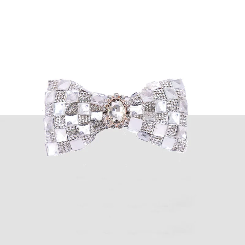 Роскошный чудесный галстук-бабочка розового и белого цвета для мужчин wo мужской галстук-бабочка Хрустальный супер крутой Алмазный Свадебный галстук-бабочка Размер 12*6 см