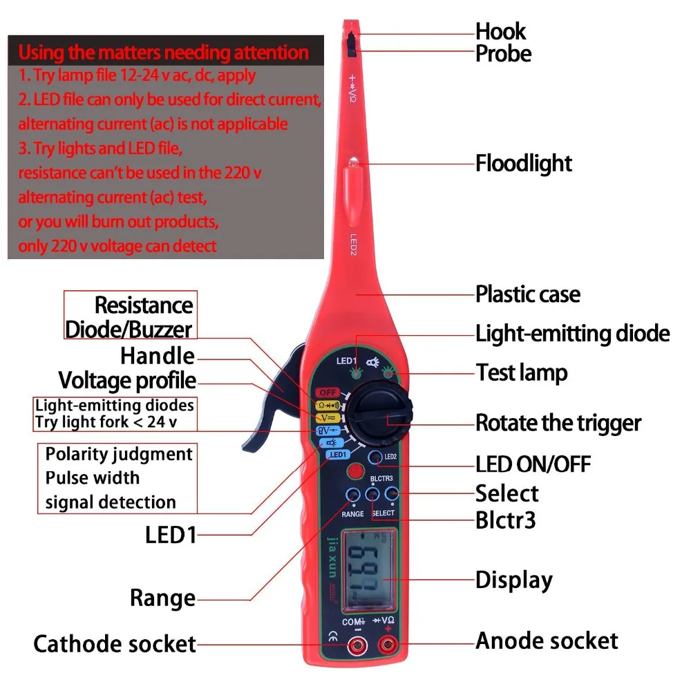 Multi-function Auto Circuit Tester Multimeter Lamp Car Repair Automotive Electrical Circuit Tester Multimeter 0V-380V Voltage