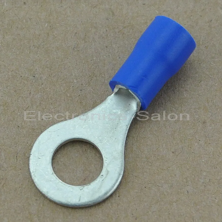 (10 pcs/lot ) Crimp Wire Connector 16~14AWG 1/4 27AMP Blue Ring Terminal RV2-6 | Обустройство дома