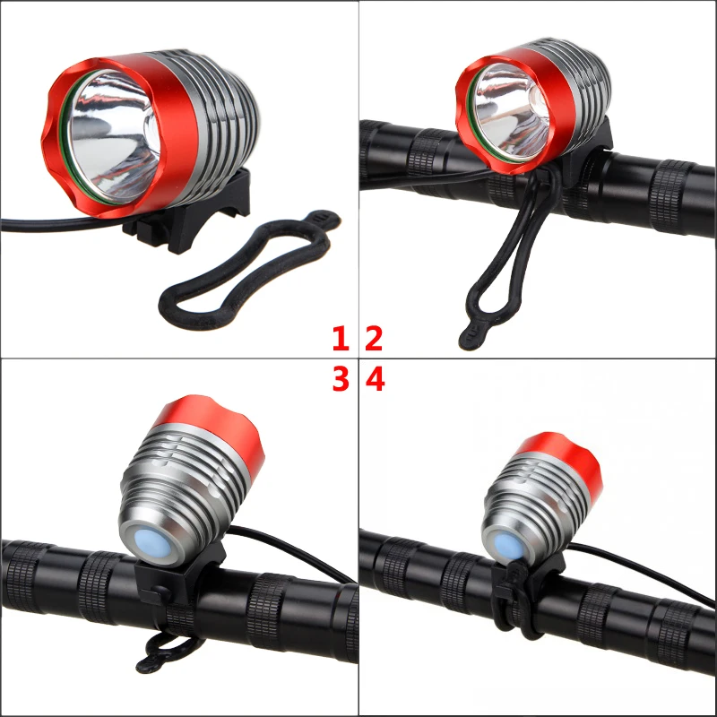 Best 8000 lumen T6 LED Bicycle Light Headlamp Front Head Torch Bike Headlight with Battery Pack+Charger 12