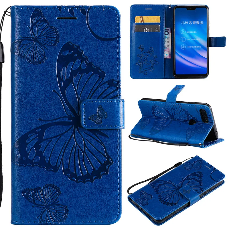 Magnetic PU Leather 3D Embossed Cat Tree Wallet Case For Xiaomi 8Lite Flip Wallet Phone Case Cover For Xiaomi 8Lite Case Coque (28)