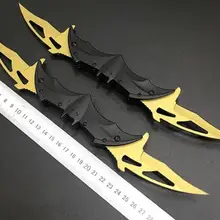 Складной нож Бэтмен два двойных высокотвердого лезвия деревянная ручка Походный нож наружные ножи из нержавеющей стали