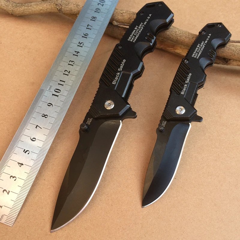 

217 Black Folding Knife Tactical Hunting Survival EDC Pocket Knives Utility Camping Outdoor Combat Portable Multi Tools