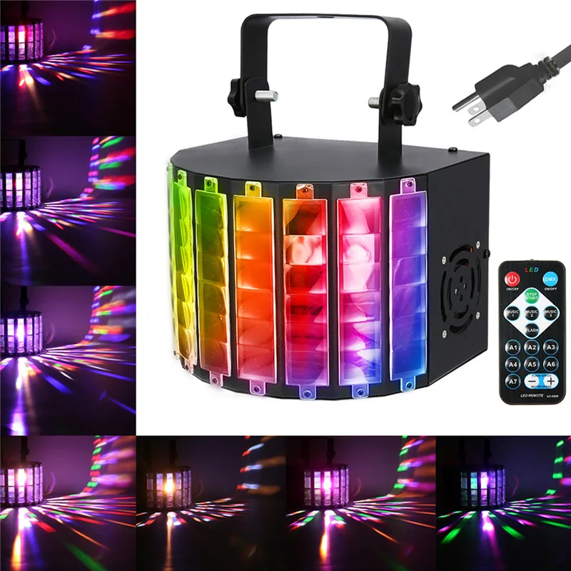 

SOLMORE Voice-activated Strobe Stage Light with Remote Control 30W 9-Color Multi-mode LED Christmas Disco Ball Light US Plug